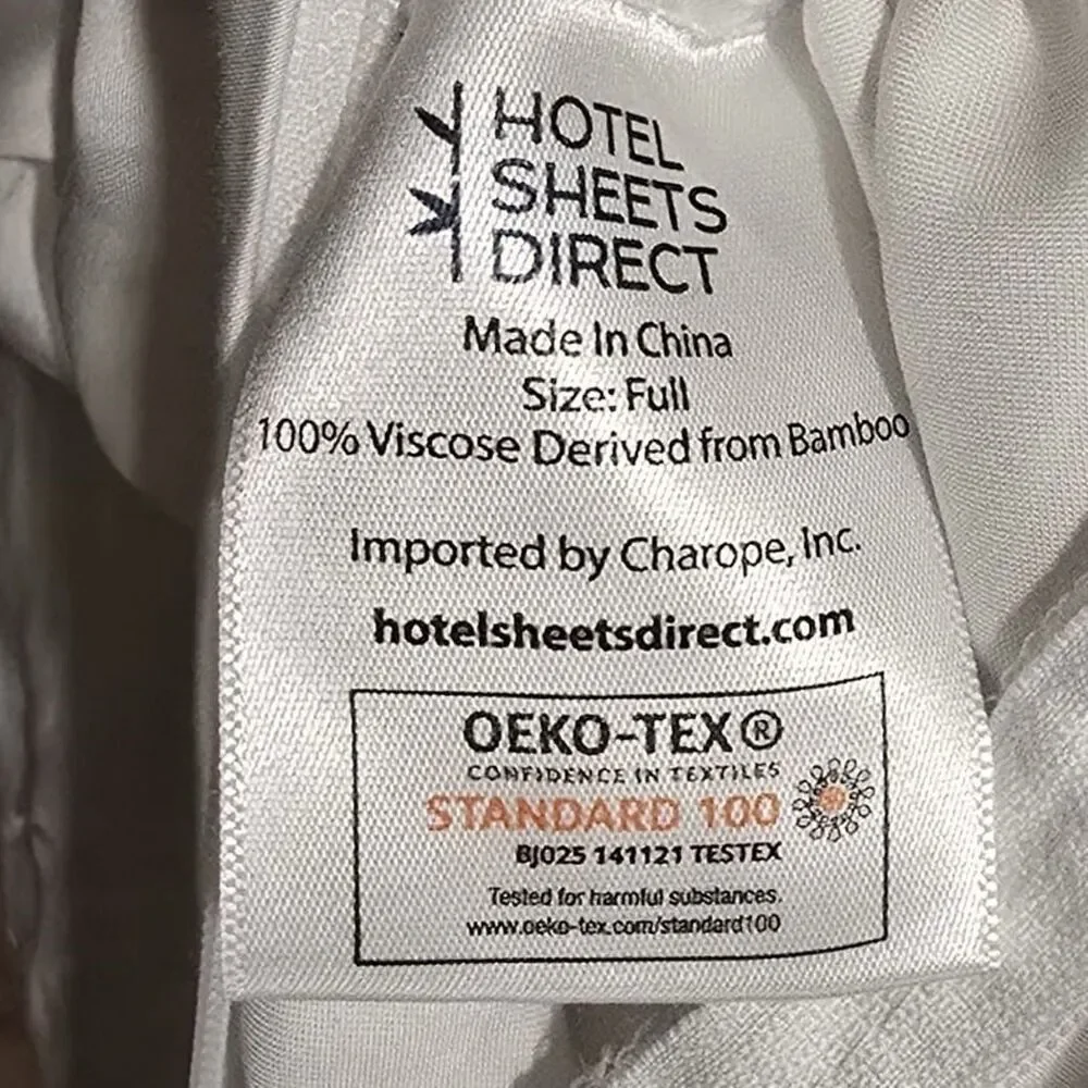 New HOTEL SHEETS DIRECT 100% Bamboo Duvet‎ Cover Set Full White OEKO-TEX